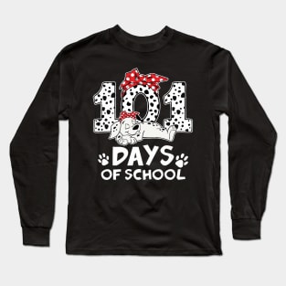 100 Days Of School Dalmatian Dog Women Girl 100 Days Smarter Long Sleeve T-Shirt